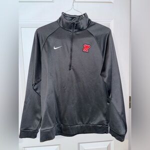 Nike Ole Miss Gray Quarter-Zip Pullover small